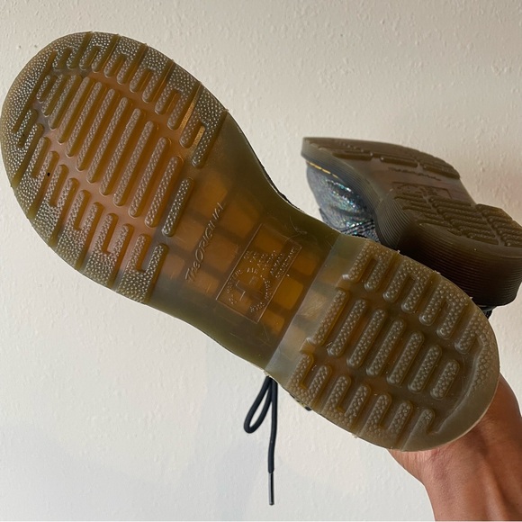 DR. MARTENS 1460 Pascal Gunmetal Iridescent Crackle Grunge Boots- euro 39/us 8 - Picture 6 of 8